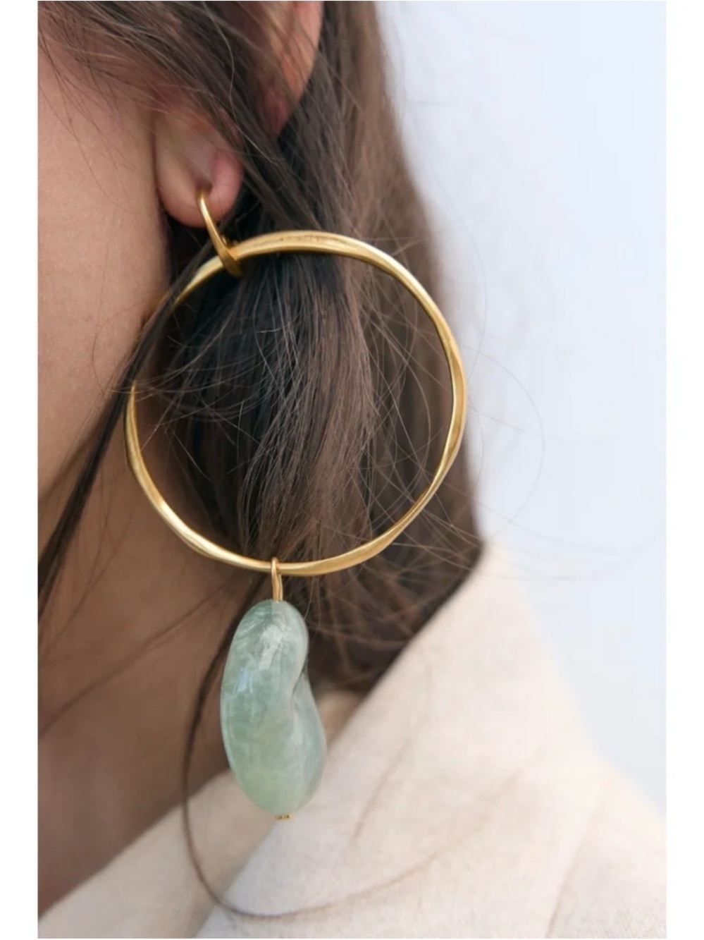 Zara Earrings with Green Stone